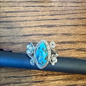 Artisan Silver 925 Ring with Turquoise Color Stone size 8